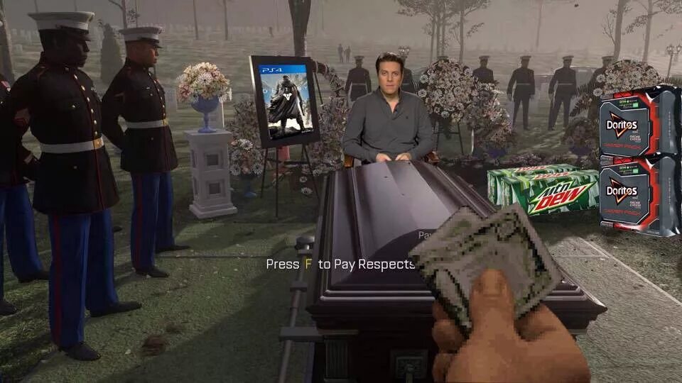 Мем press. Press f to pay respect Metal Gear Solid. Пресс f to pay respects. Call of Duty Press f to pay respects. Похороны из игры.