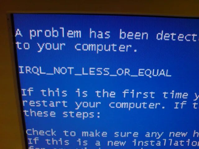 Ошибка irql not less or equal. Экран смерти irql_not_less_or_equal. синий экран irql_not_less_or_equal windows 7. код остановки irql not less or equal. ошибка irql_not_less_or_equal и черный экран.