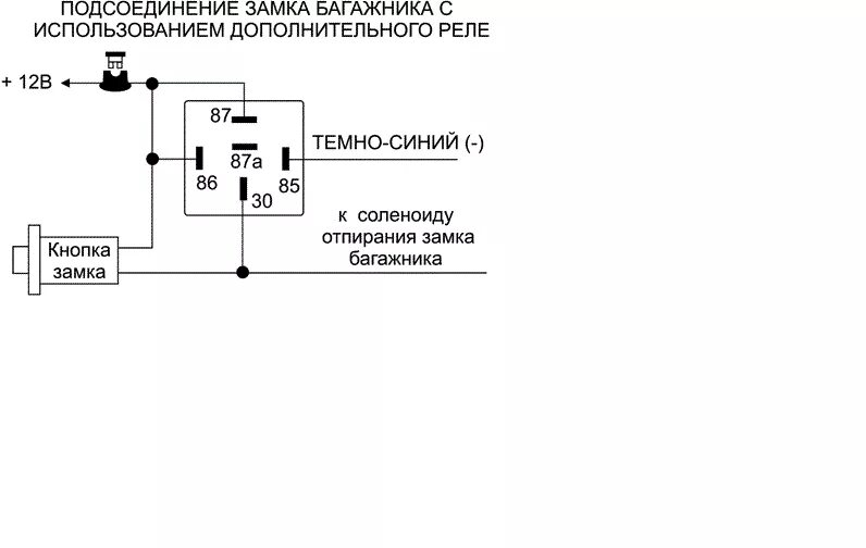 Схема подключения электропривода замка багажника. Схема подключения открывания багажника с пульта от сигнализации. Открывания багажника с пультом ВАЗ 2115 схема. Схема подключения замка багажника Приора.