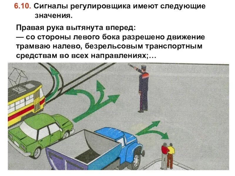 Какое значение имеет сигнал регулировщика. Сигналы регулировщика правая рука вытянута вперед. сигнал регулировщика для поворота налево. сигналы регулировщика первая рука вытянута. сигналы регулировщика для автомобилей на перекрестке.