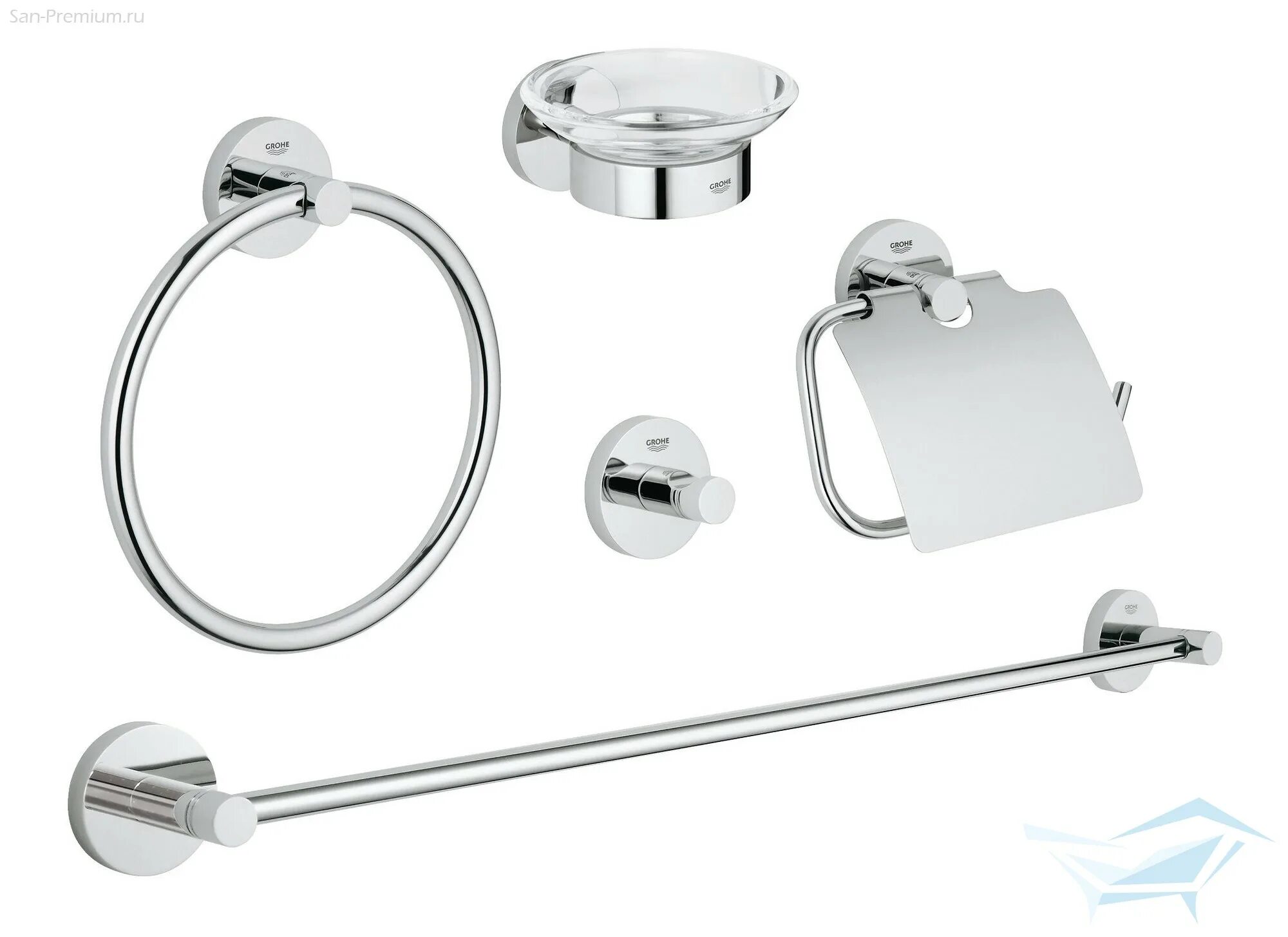 Подвесные аксессуары. Набор Grohe Essentials 40344001. Крючок для банного халата, Grohe Essentials, хром, (40364001). Набор Grohe Essentials 40776001. Grohe 40344001.