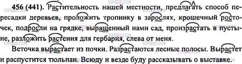 Предлагать способ пересадки деревьев. Растительность нашей местности диктант. Растительность нашей местности предлагать способ. Диктант обозначьте корни с чередующимися гласными. Русский язык 5 класс упражнение 456.