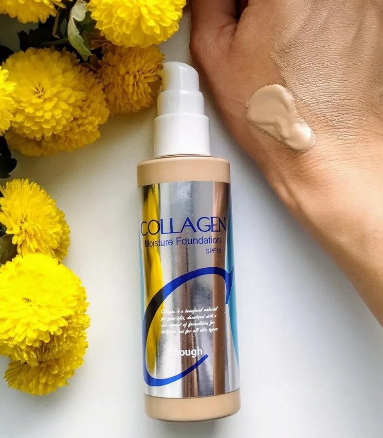 Collagen Moisture Foundation SPF 15. Enough, коллаген, увлажняющая тональная основа, SPF 15, № 21,. Коллаген в косметике. Тональный крем коллаген корейский. Тон цена купить