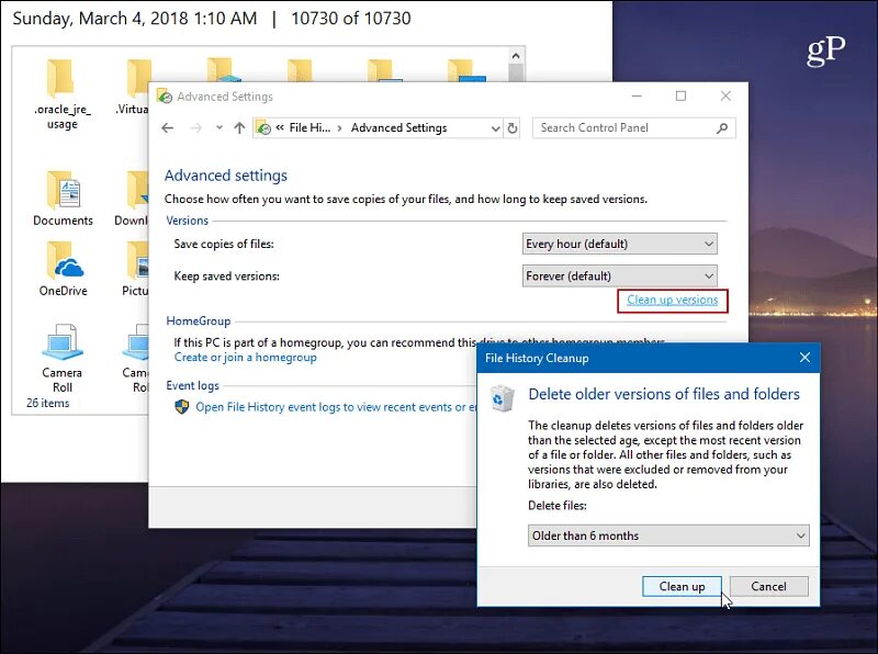 Remove older versions. Old windows versions. delete file на компьютере windows 10. file history windows. как удалить историю файлов на виндовс 10.