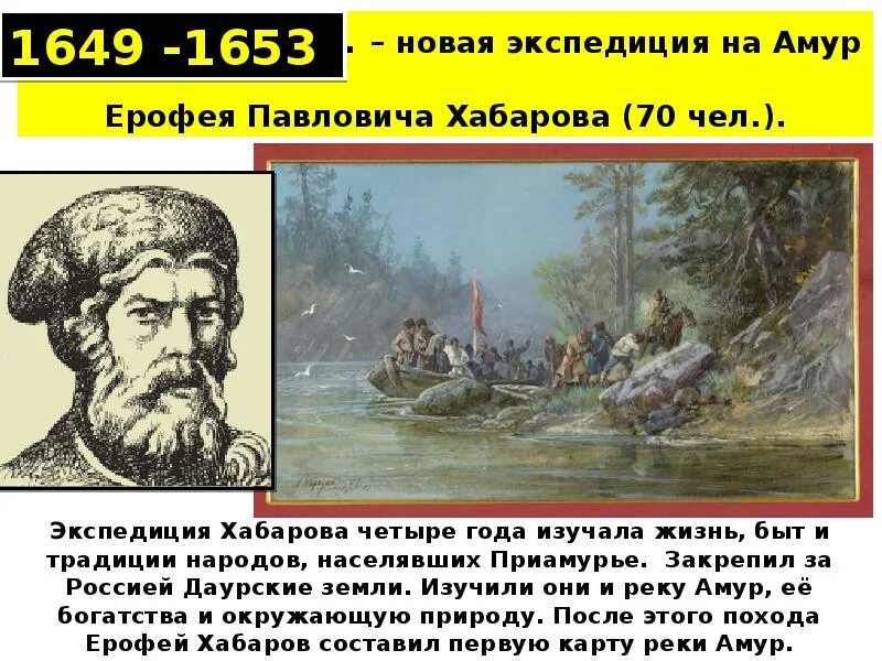 Походы Ерофея Хабарова 1649-1653.