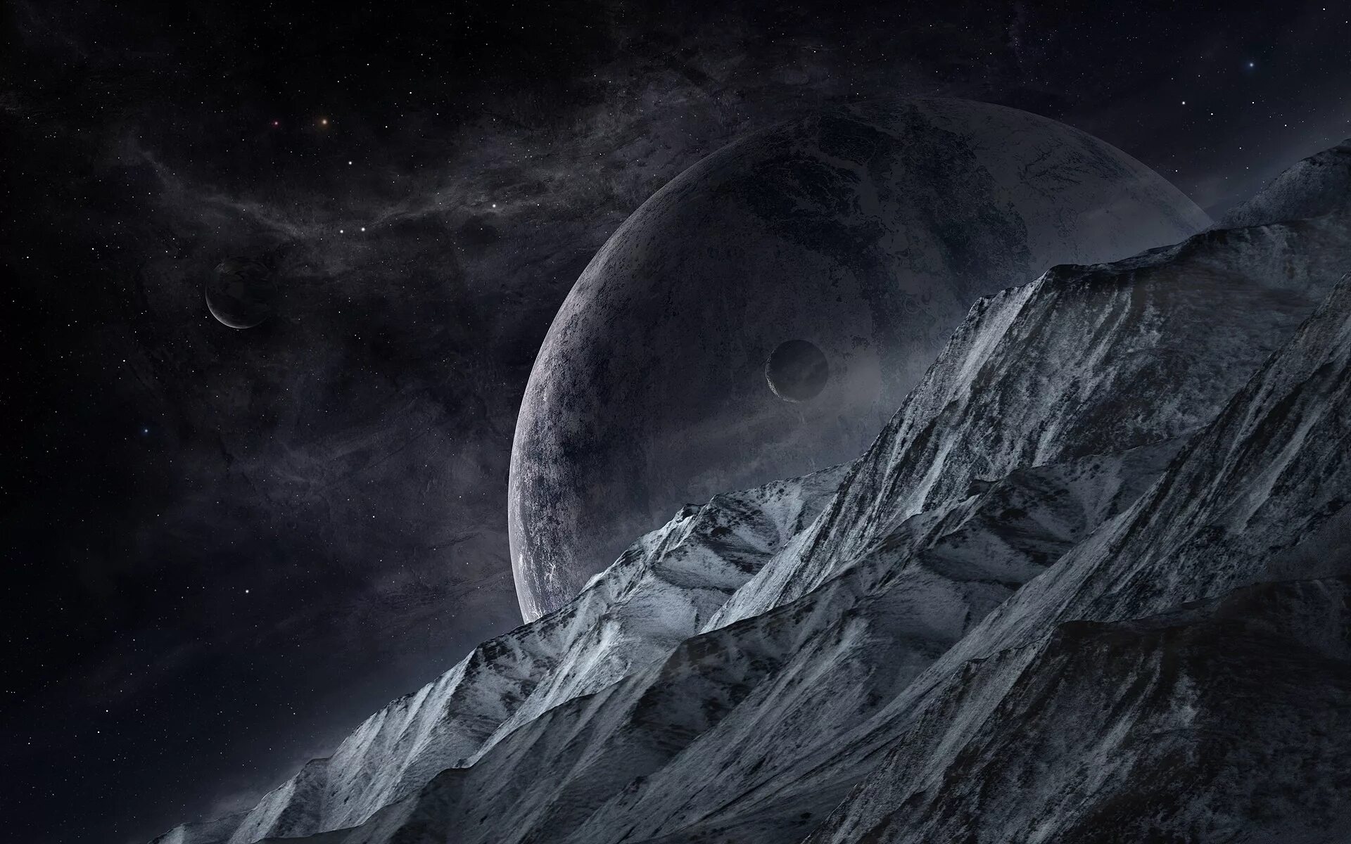 Космический пейзаж. Обои космос. Фантастические пейзажи. Космический пейзаж. Mountain planet.