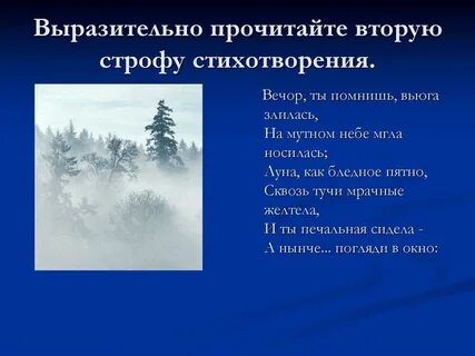 Стихотворение пушкина вечер ты помнишь вьюга