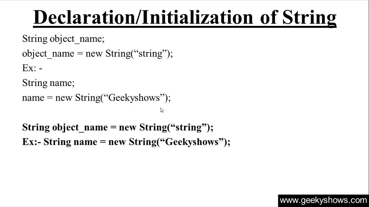 String initialize. String initialize