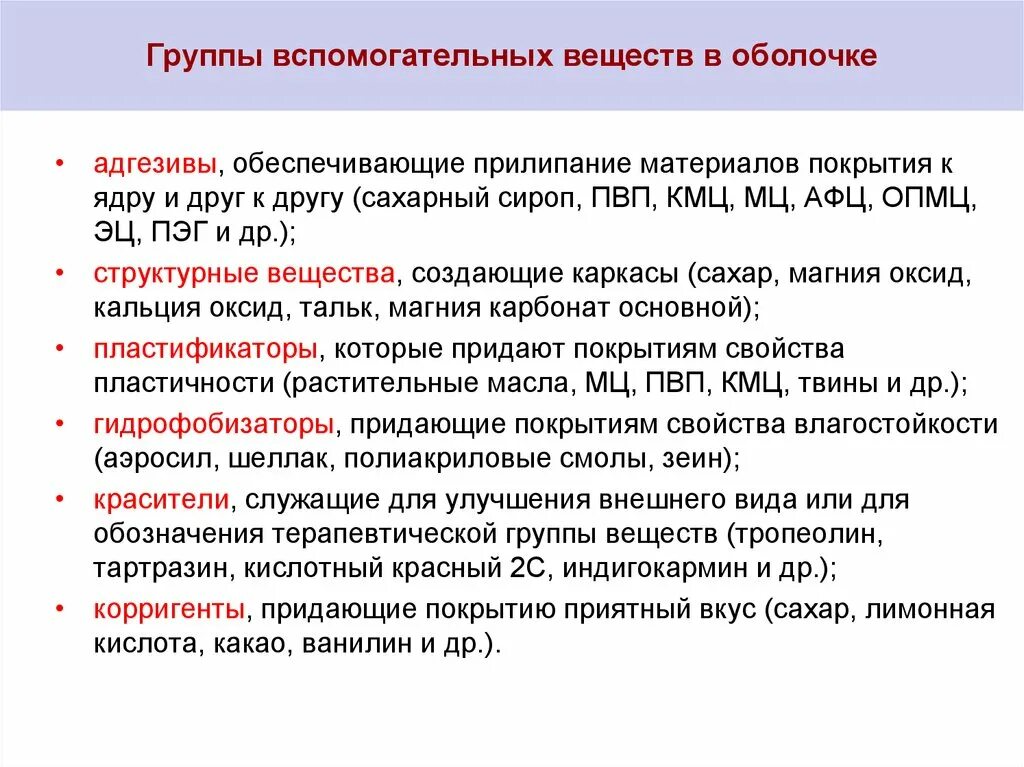 Группы вспомогательных веществ в таблетках. Классификация вспомогательных веществ. Вспомогательные вещества в таблетках. Использовать в качестве вспомогательного