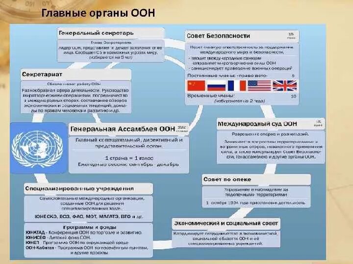 Основные органы оон