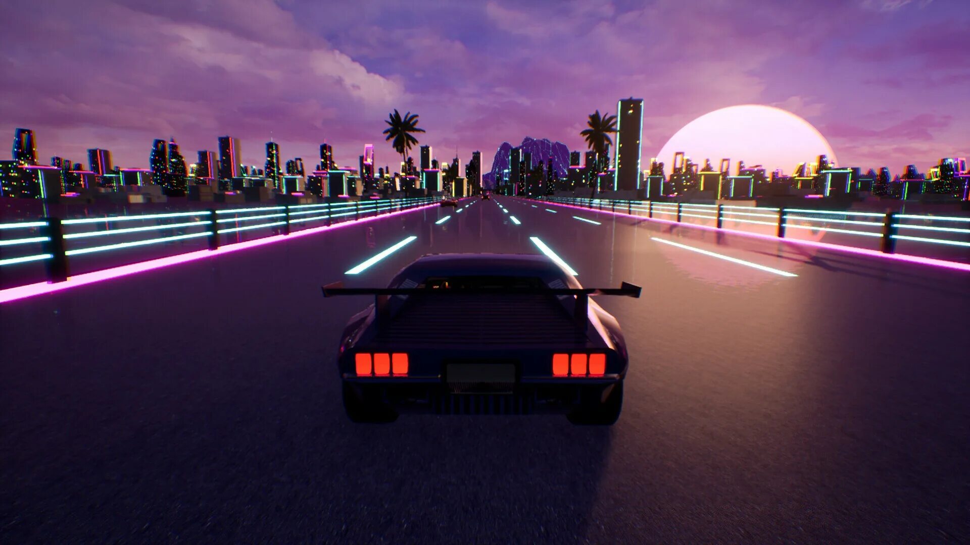 Drive игра 2024. Sunset Drive 1986. Пасифик драйв игра. Гонки на закате. Гоночная игра с закатами.