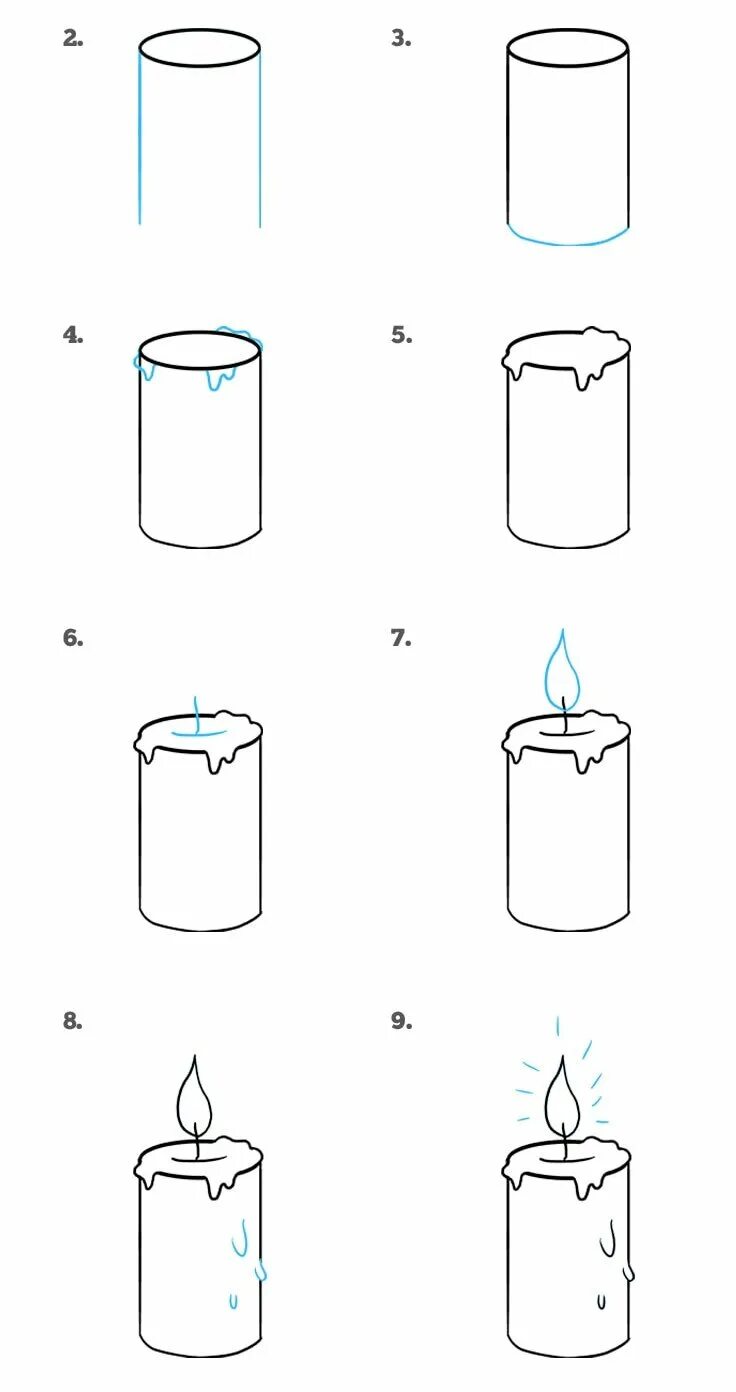 Как нарисовать свечку