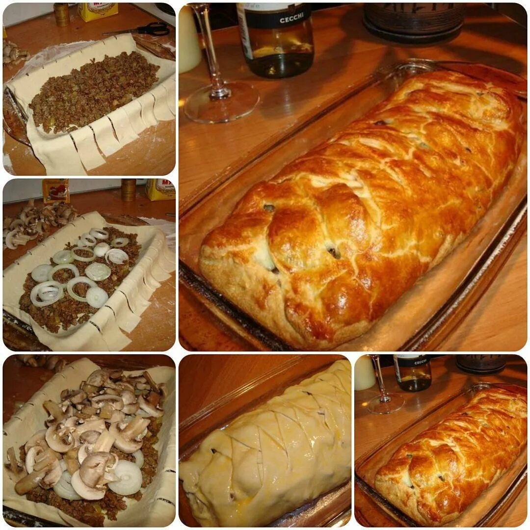 Мясной пирог в духовке из слоеного теста. Пирог из слоеного дрожжевого теста. выпечка из дрожжевого теста с мясом. пирог из слоеного дрожжевого теста с фаршем. пирог с дрожжевого теста в духовке.