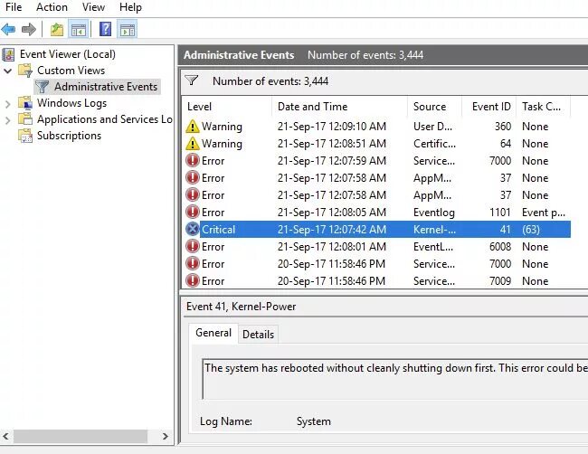 Событие 41 kernel power. Код события 41. Код ошибки 41 Kernel-Power Windows 10. Коды событий Windows. Критическая ошибка код события 41.