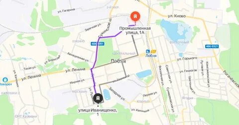 Ул промышленная карта