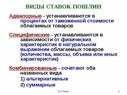 Комбинированные пошлины