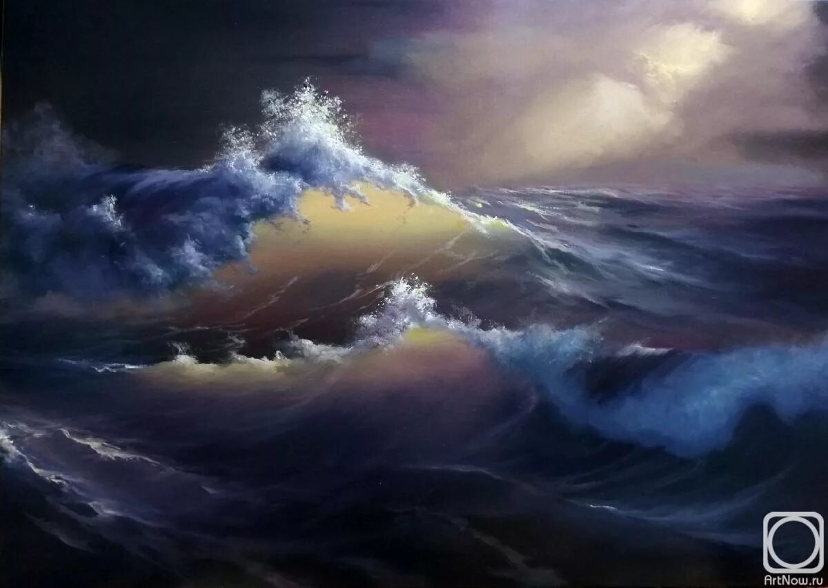 Шторм масло. Айвазовский шторм. Картина лунный шторм Ричарда Хортана. Девятый вал картина Айвазовского.