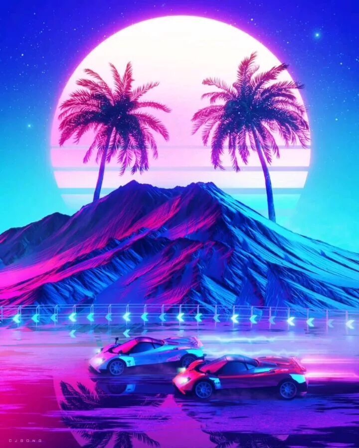 Outrun. Майами неон ретровейв. Синтвейв ретровейв. Синтвейв 80х.