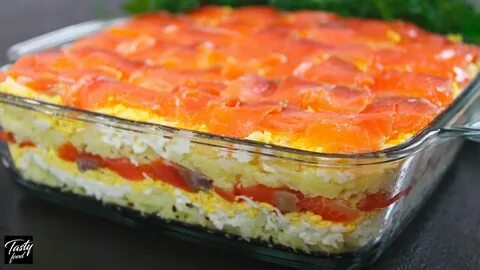 Слоеный с красной рыбой