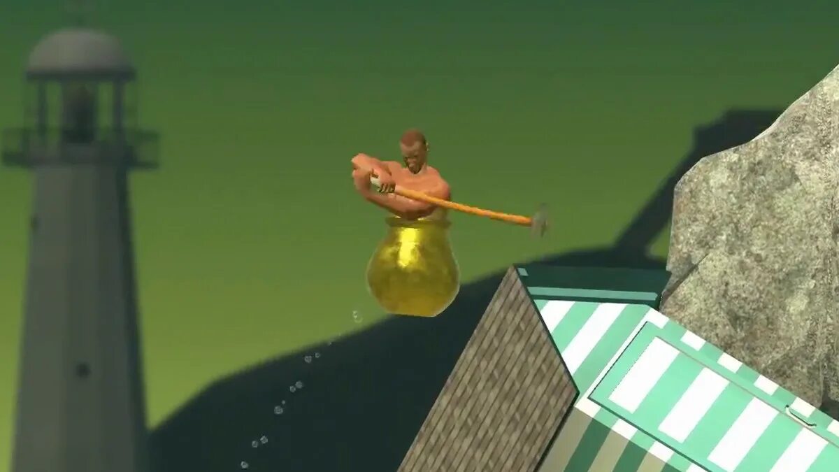 Getting over it спидран. Getting over it золотой котёл. Геттинг овер ИТ золотой горшок. Игра getting over it with Bennett Foddy. Создатель игры getting over it.