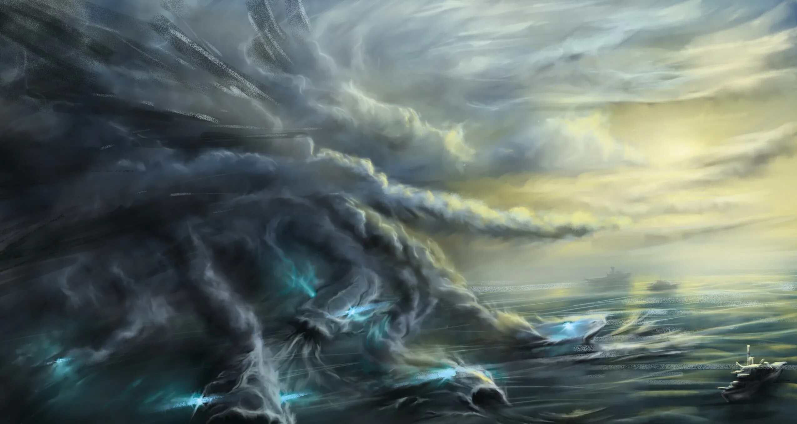 Тьма есть вода. Торнадо / Торнадо,шторм,море,корабль. Буря фэнтези. Море фэнтези. Фэнтези шторм.