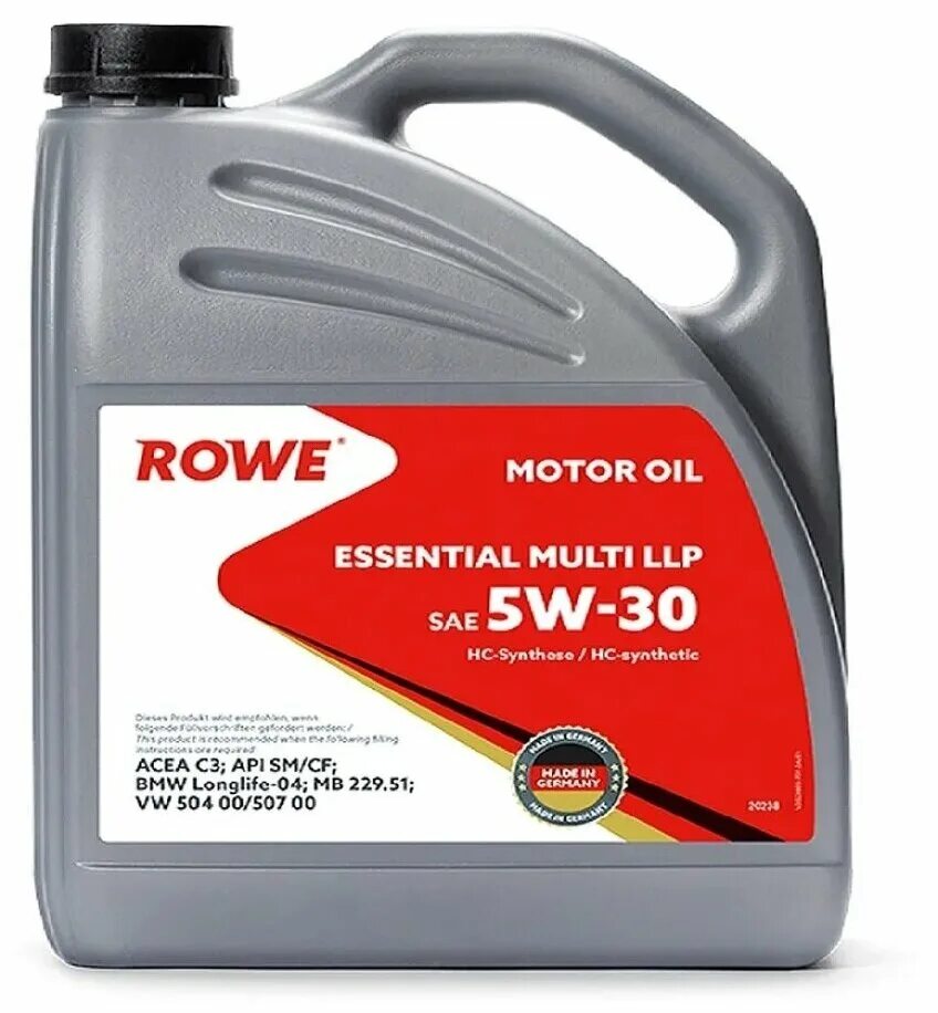 Sn acea a5. Моторное масло Rowe 5w30. Rowe 5w30 Synt. Rowe 5w30 c3 5л. Rowe Essential Multi LLP 5w-30.