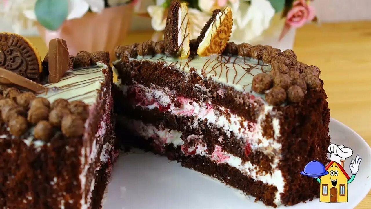 Бисквит 123 энди. Шоколадный торт на раз два три. Украсить торт на раз два три.