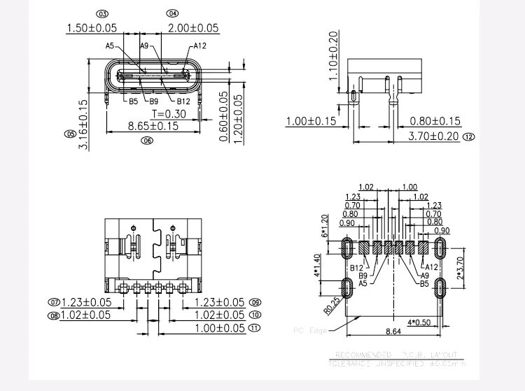 Размеры type c. Разъём usb micro-b 5p, th4. usb type-c разъем 6 pin. распиновка type c разъема 6 pin. usb type c 16 pin datasheet.