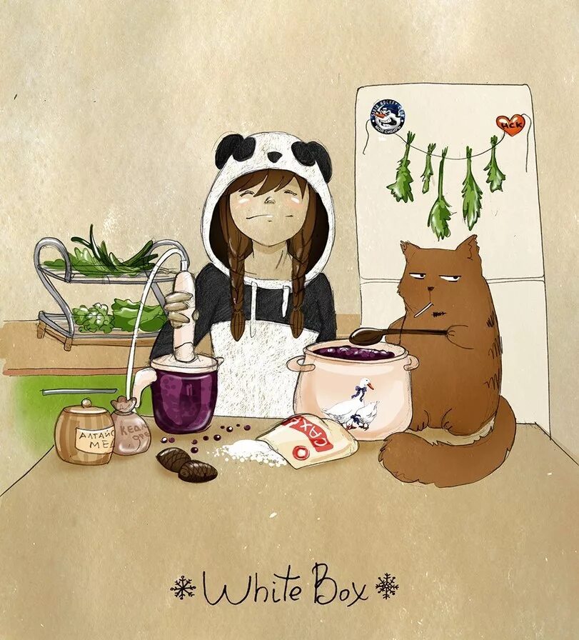 White box max. Девочка панда и кот барсик. white box комиксы. девочка панда. white box открытки.