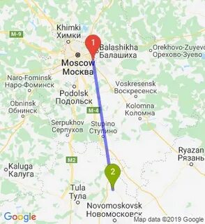 Москва кашира расстояние