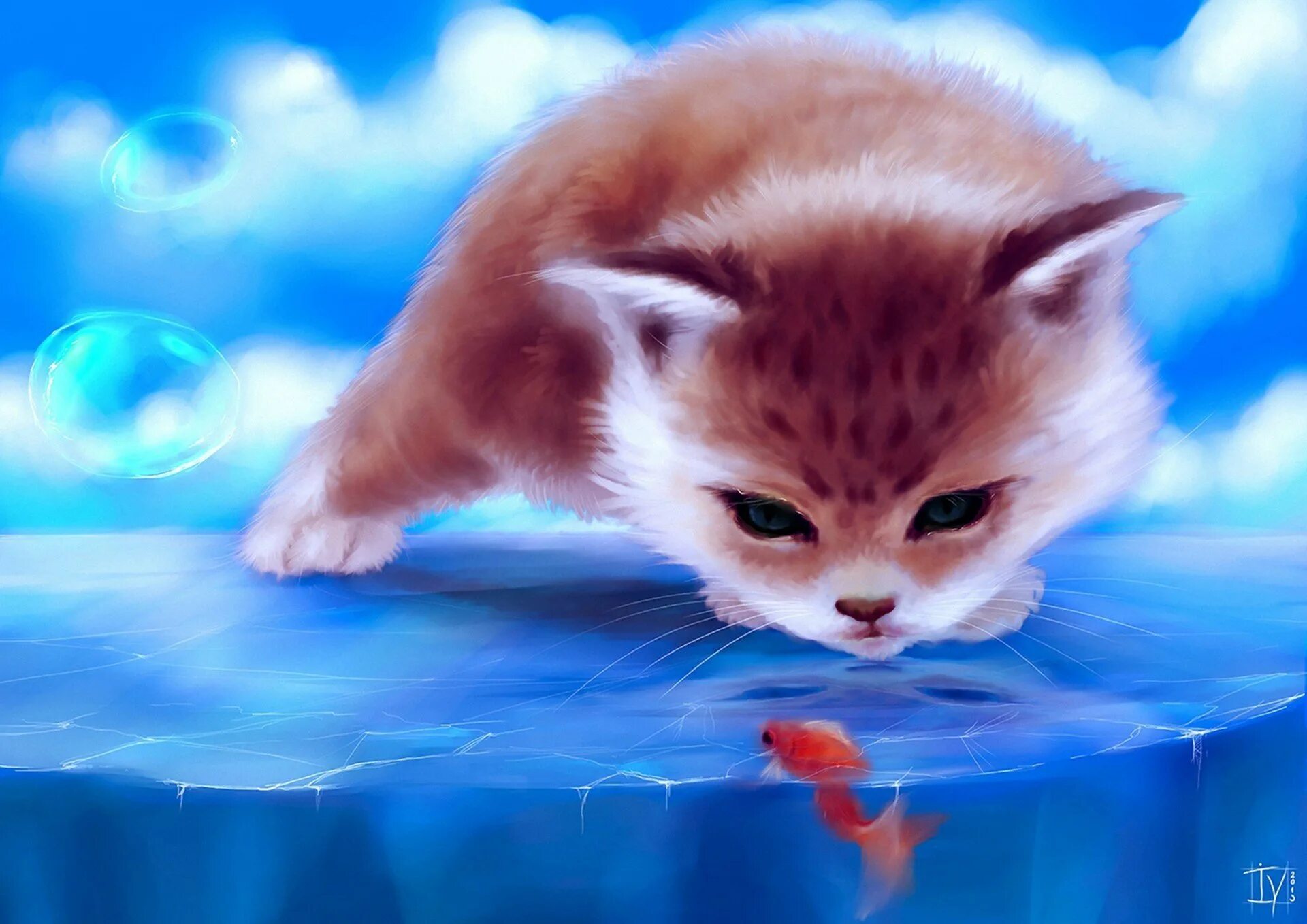 Обои на планшет милые котики. Котенок арт. обои с котятами. милые котики арт. милые мультяшные животные.