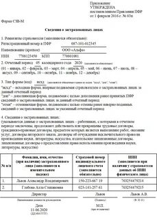 Данные о корректировке сведений застрахованных лиц
