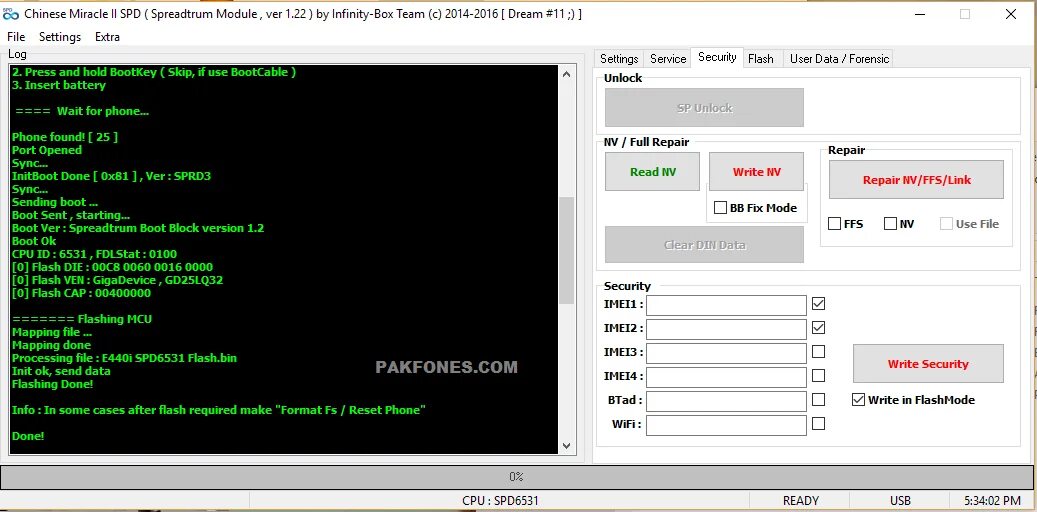 Flashing data