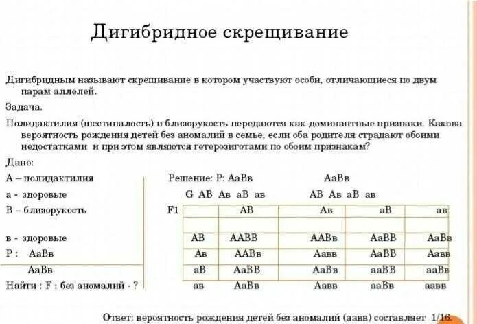 Задачи на дигибридное скрещивание егэ