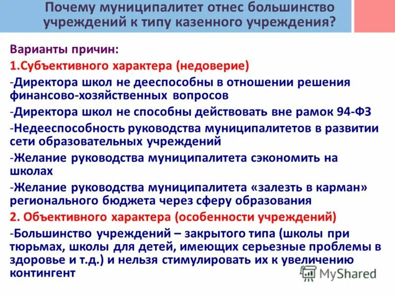 заместитель руководителя казенного учреждения