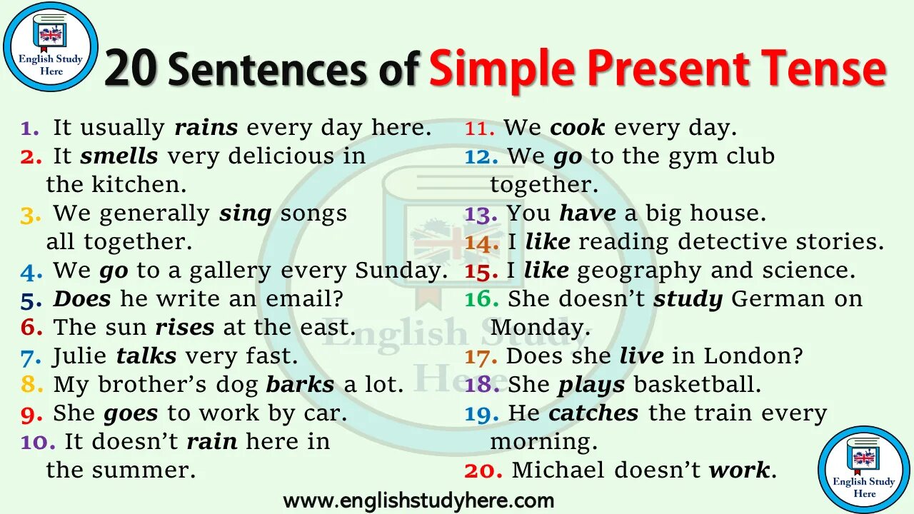 In the afternoon present simple. Present simple. Симпл презент sentence. The simple present Tense. Sentences in present simple.