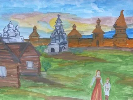 Нарисовать древнерусский город