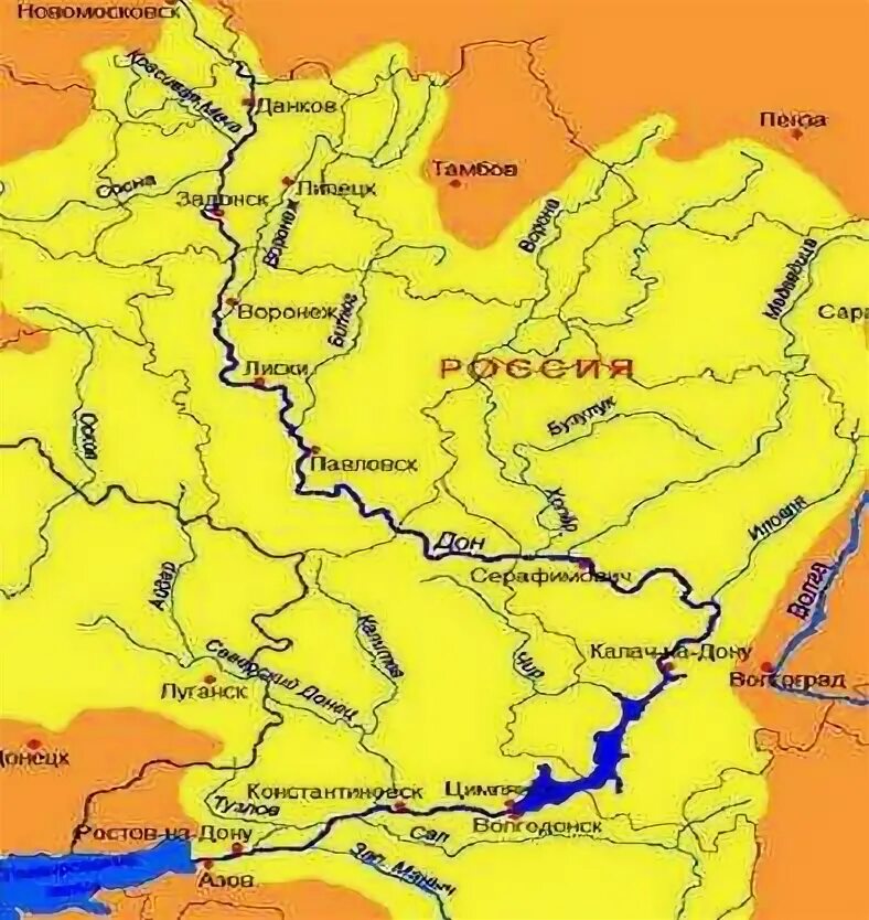 К какому бассейну принадлежит дон. Река дон карта географическая. дон река на карте от истока до устья города. река дон на карте мира географическая. река дон на карте россии.