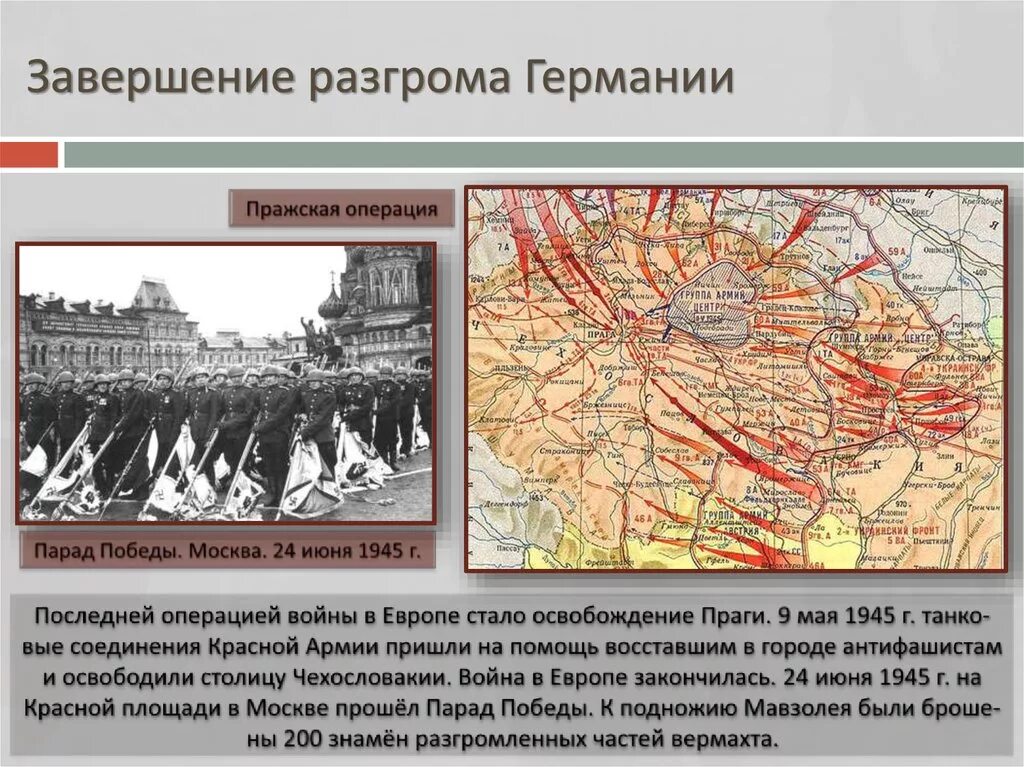 Разгром фашистского блока (1944—1945). Пражская наступательная операция 1945. Пражская наступательная операция 6-11 мая 1945 года. Началась Пражская наступательная операция советских войск. Наступательная операция гитлеровского