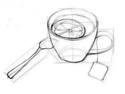 Рисунки карандашом для срисовки чашка (41 шт) .