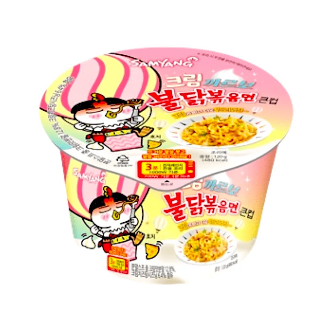 Розовая лапша корейская. Рамен карбонара. Рамен карбонара. Пультак рамен карбонара. Лапша б/п samyang carbonara cream big bowl120.