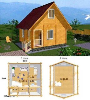 Проект дома из бруса 6 на 6
