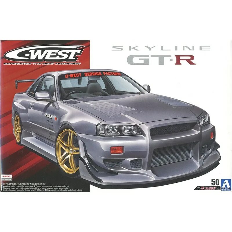 Nissan Skyline GTR r34 c-West. Nissan Skyline r34 Aoshima. Скайлайн r34 сборная модель. Aoshima 1/24 Nissan c-West bnr34 Skyline gt-r 2002 06149. W c 24