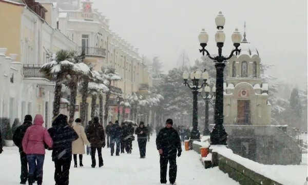 Зима в субтропиках: Ялту засыпало снегом (фотогалерея) Street view, Scenes, Stre