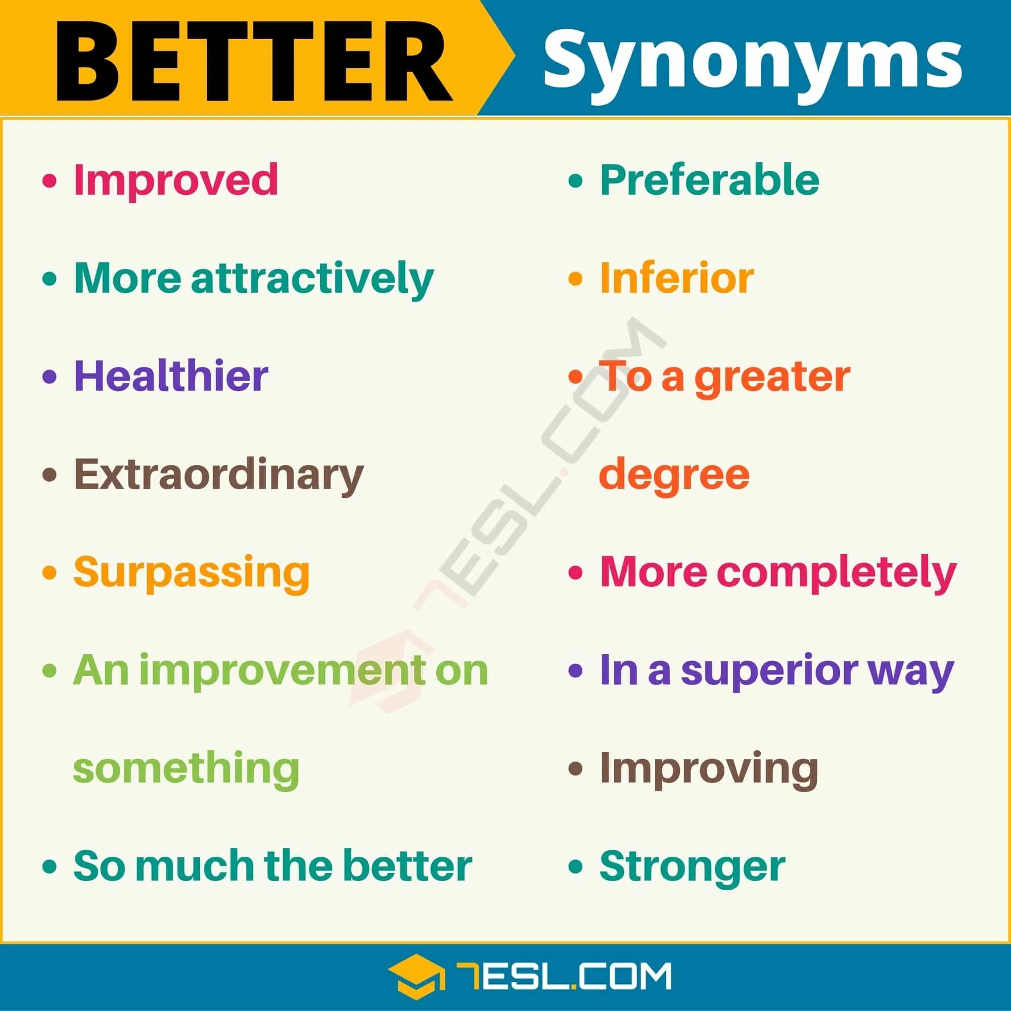 To improve something. Better synonyms. The best synonyms. Good synonyms. Better синонимы.