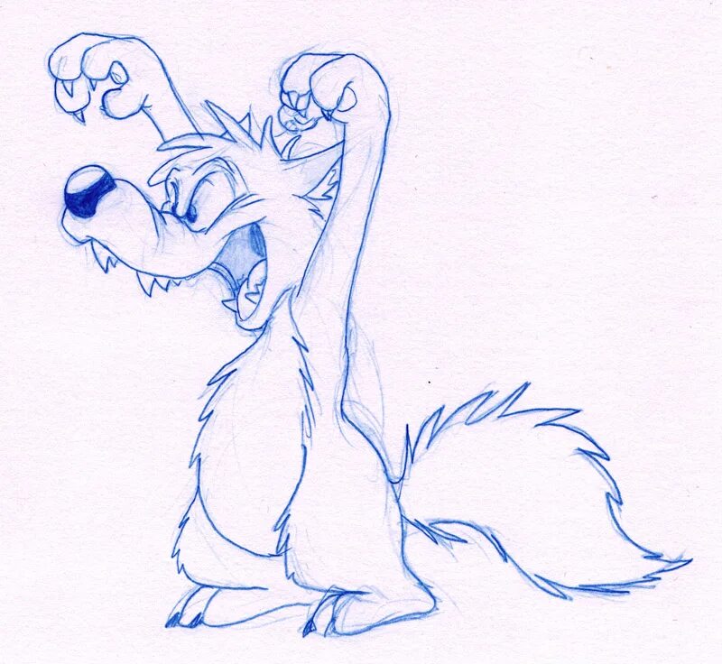 Нарисовать волка мультика