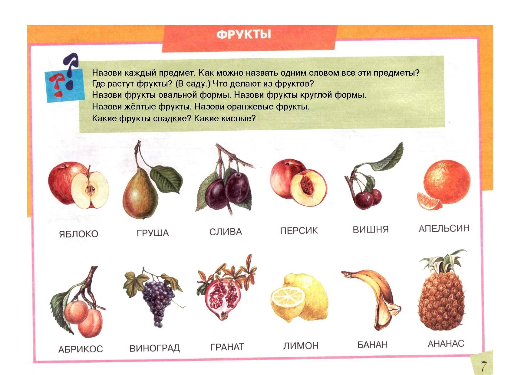 Назови плодовые. Развитие речи фрукты. Лексическая тема фрукты. Альбом по развитию речи Володина. Фрукты для развития.
