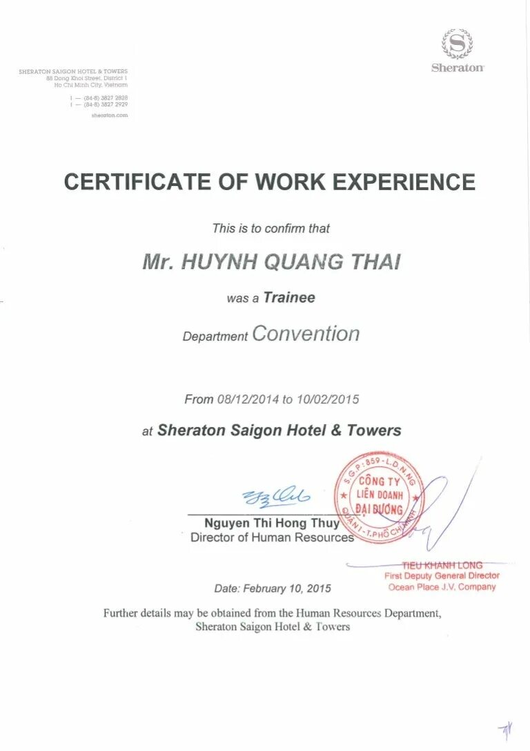 Working experience Certificate. Work experience Certificate. Certificate from the place of work. Certification experience.