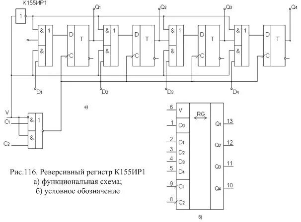 Сдвиговый регистр к155ир1. Реверсивный счетчик к155тв1. Универсальный регистр 155ир1 схема. Схема универсального регистра сдвига.