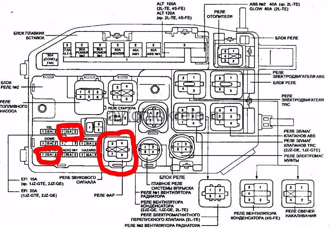 Реле печки Toyota Mark 2. Реле кондиционера Toyota Crown 130. Предохранитель дальнего света тойота